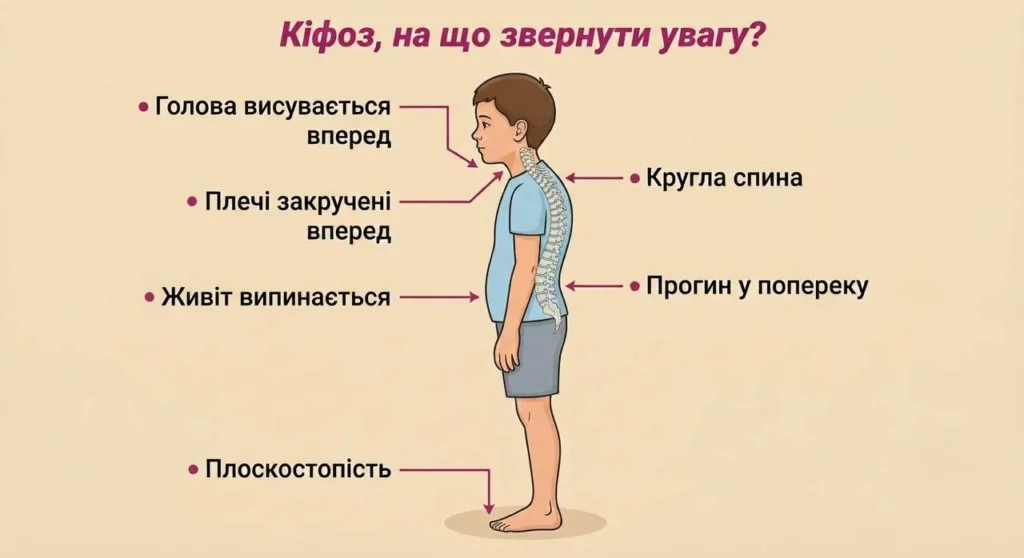 Профілактичний безкоштовний огляд постави дитини вдома для перевірки сутулості, кіфозу, сколіозу